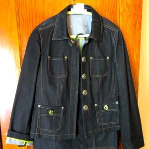 Carlisle black denim skirt/jacket suit